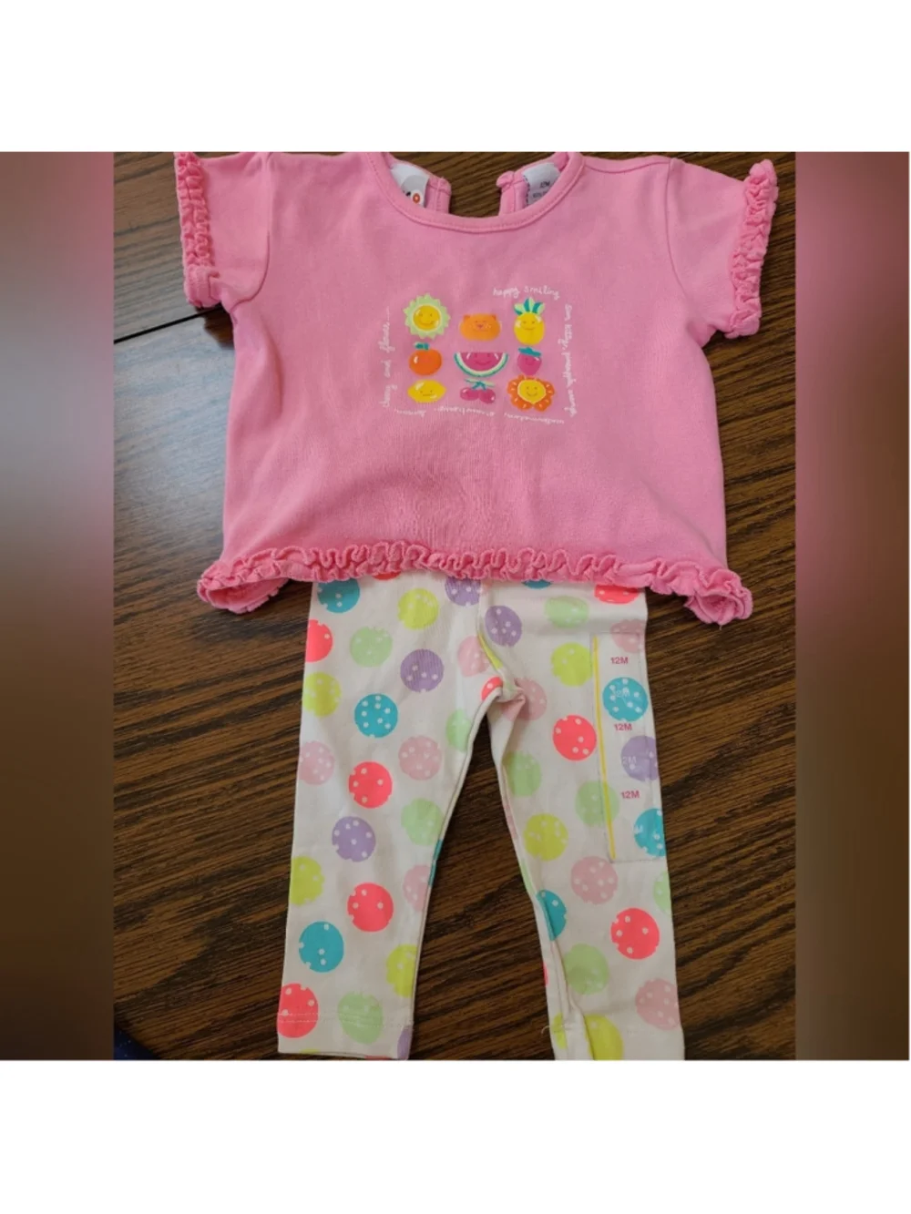 Circo Baby Girl 3pc Mix & Match Set 12M Pink Fruit Top Navy Glitter Polka Dot Le